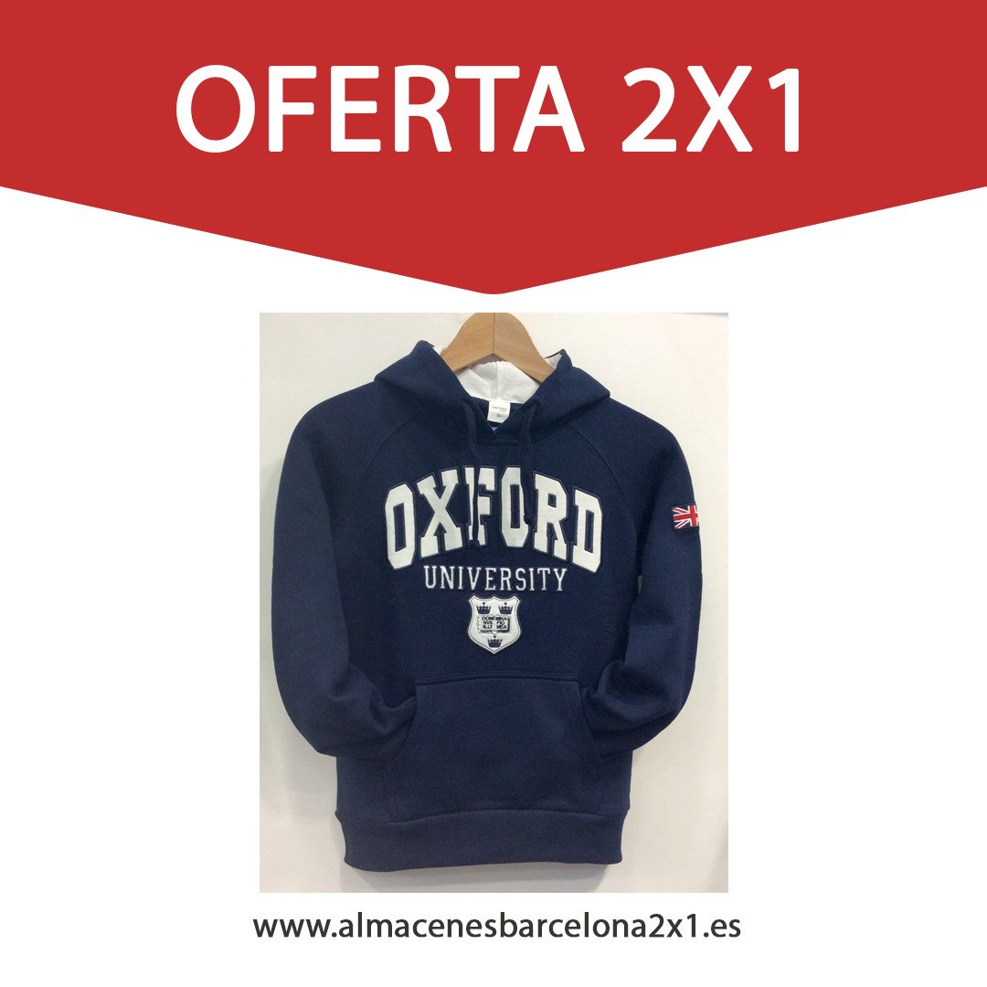 Almacenes Barcelona 2x1 - sudadera capucha oxford marino oferta